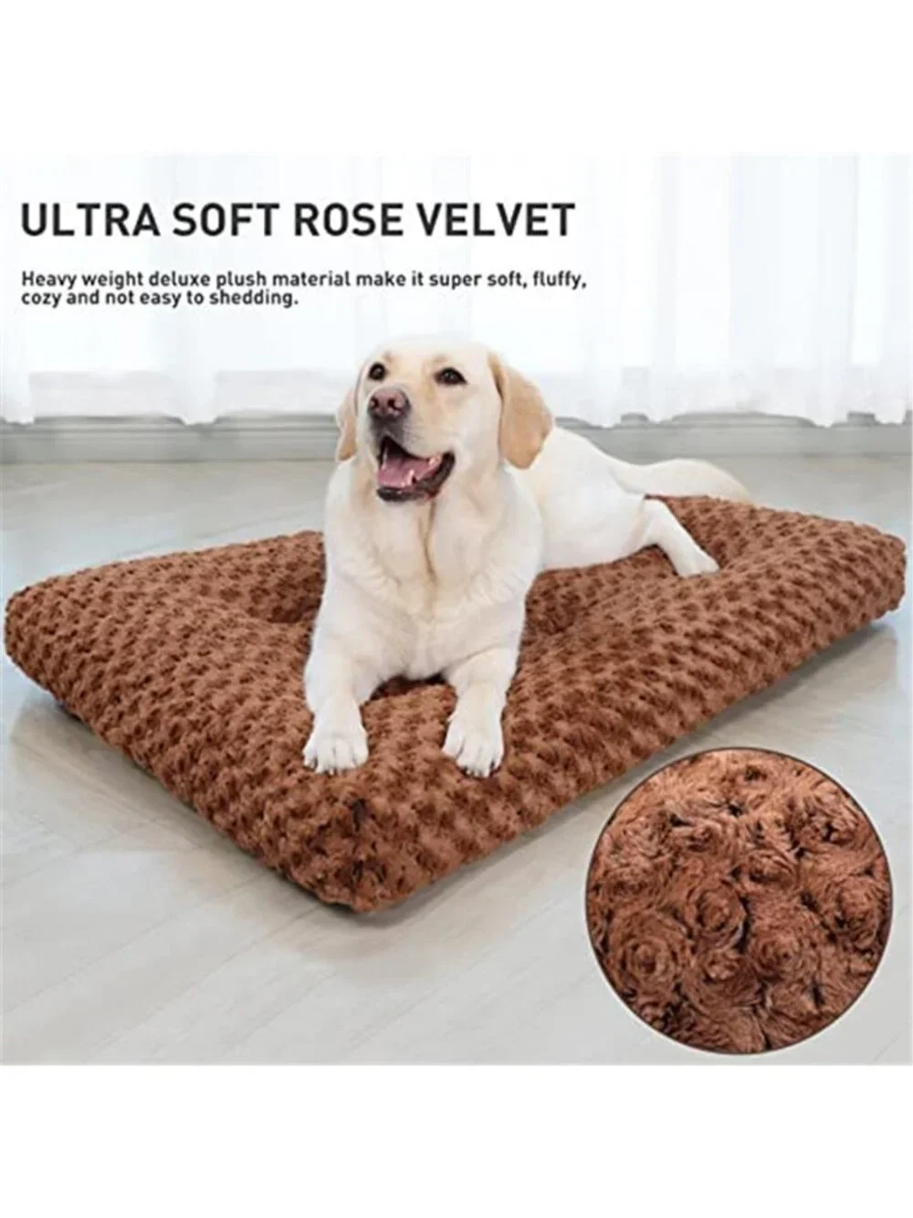 New Washable Dog Bed Deluxe Plush Dog Crate Beds Comfy Kennel Pad Anti-Slip